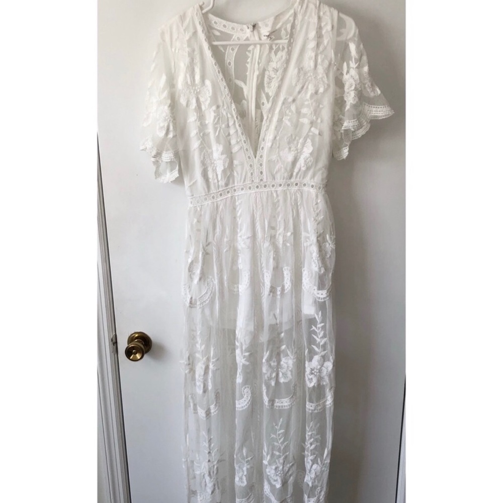 Honeypunch maxi romper white